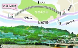 白塔山隧道線路示意圖。本報(bào)記者師向東