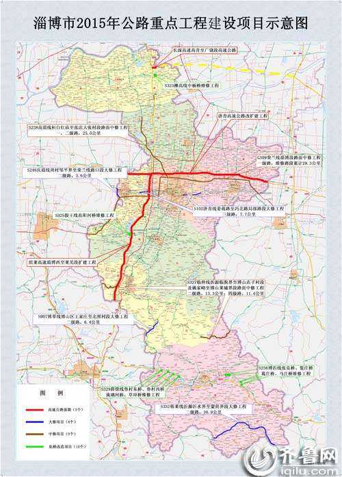 記者從淄博市政府新聞辦公室組織召開的關(guān)于全市公路重點(diǎn)工程項(xiàng)目建設(shè)情況新聞發(fā)布會(huì)獲悉。2015年淄博市將開工建設(shè)濟(jì)青高速公路改擴(kuò)建工程、濱萊高速淄博西至萊蕪段擴(kuò)建工程、長深高速高青至廣饒段，以及普通國省道有7項(xiàng)大中修項(xiàng)目，10座危橋改造項(xiàng)目。