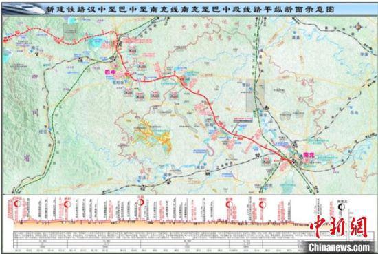 漢巴南高鐵規(guī)劃圖。中鐵五院供圖